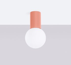 Lampa łazienkowa IP44 aluminium ryflowane HALO brzoskwiniowy róż