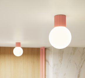 Lampa łazienkowa IP44 aluminium ryflowane HALO brzoskwiniowy róż