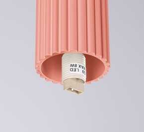 Lampa łazienkowa IP44 aluminium ryflowane HALO brzoskwiniowy róż