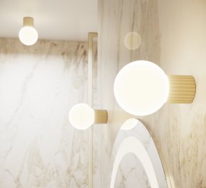 Lampa łazienkowa IP44 aluminium ryflowane HALO kaszmir