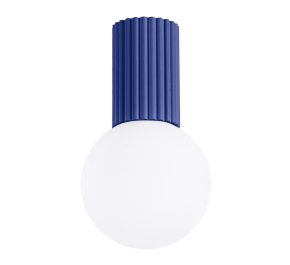 Lampa łazienkowa niebieska IP44 aluminium ryflowane HALO ultramaryna