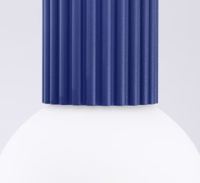 Lampa łazienkowa niebieska IP44 aluminium ryflowane HALO ultramaryna