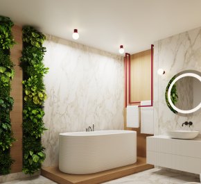 Lampa łazienkowa IP44 aluminium ryflowane HALO burgund