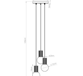 Lampa wisząca kaszmirowa potrójna HALO