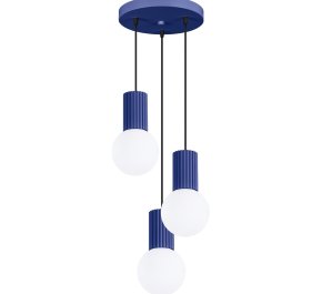 Niebieska lampa wisząca potrójna HALO ultramamryna