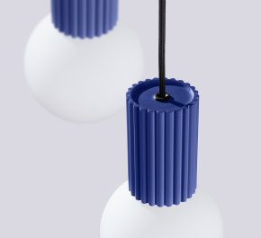 Niebieska lampa wisząca potrójna HALO ultramamryna