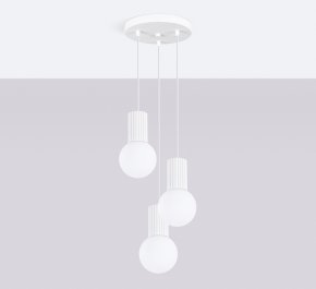 Lampa wisząca biała potrójna HALO