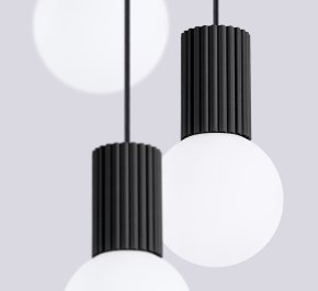Lampa wisząca czarna potrójna HALO