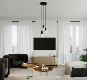 Lampa wisząca czarna potrójna HALO