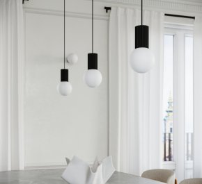 Lampa wisząca czarna potrójna HALO