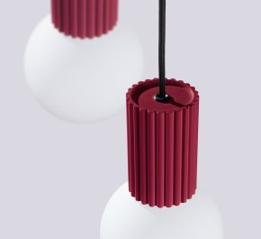 Lampa wisząca potrójna HALO burgund