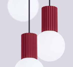 Lampa wisząca potrójna HALO burgund