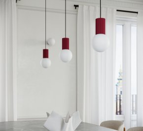Lampa wisząca potrójna HALO burgund