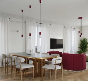 Lampa wisząca potrójna HALO burgund