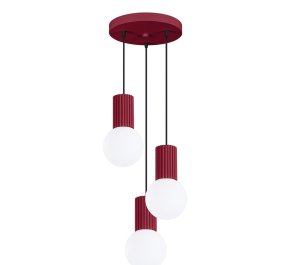 Lampa wisząca potrójna HALO burgund