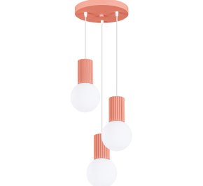 Lampa wisząca potrójna HALO brzoskwiniowy róż