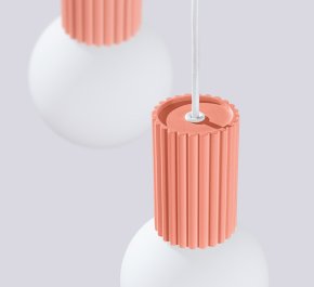 Lampa wisząca potrójna HALO brzoskwiniowy róż