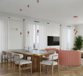 Lampa wisząca potrójna HALO brzoskwiniowy róż