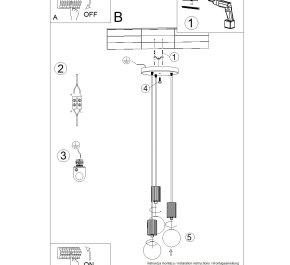 Lampa wisząca potrójna HALO brzoskwiniowy róż