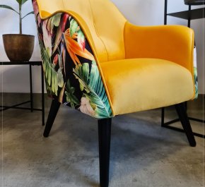 Mały fotel do salonu nowoczesny KAORI