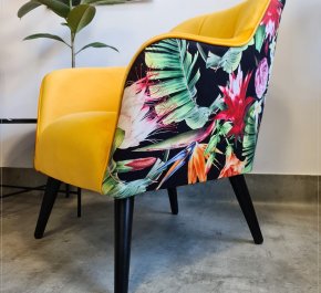 Mały fotel do salonu nowoczesny KAORI