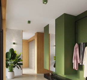 Lampa sufitowa plafon sufitowy beton QUAD zielona oliwka