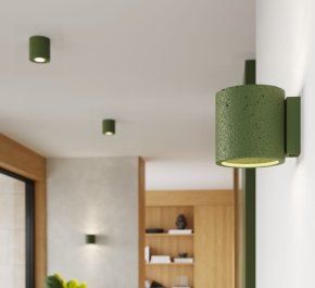 Lampa sufitowa plafon sufitowy beton ORBIS zielona oliwka
