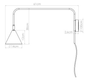 Czarny kinkiet ścienny regulowany z włącznikiem 1xE14 NOX