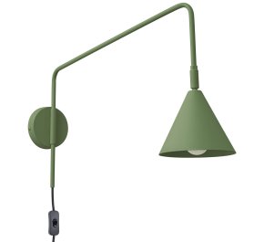 Kinkiet ścienny regulowany z włącznikiem zielona oliwka 1xE14 NOX