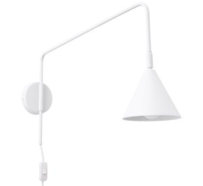 Biały kinkiet ścienny regulowany z włącznikiem 1xE14 NOX