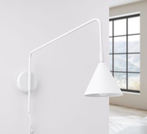 Biały kinkiet ścienny regulowany z włącznikiem 1xE14 NOX