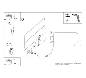 Biały kinkiet ścienny regulowany z włącznikiem 1xE14 NOX