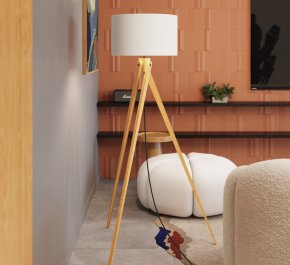 Lampa podłogowa na trójnogu biała 1xE27 NATT