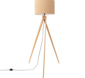 Lampa podłogowa na trójnogu beżowa 1xE27 NATT taupe