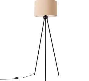 Lampa podłogowa na trójnogu beżowa 1xE27 NEVIA taupe