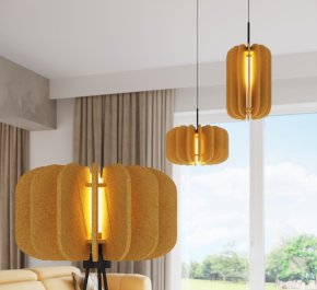 Lampa stojąca podłogowa trójnóg MULA 45 żółta