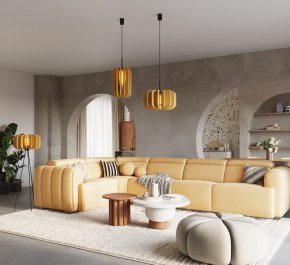 Lampa stojąca podłogowa trójnóg MULA 45 żółta