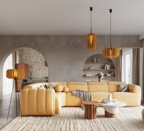 Lampa stojąca podłogowa trójnóg MULA 45 żółta