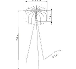Lampa stojąca podłogowa trójnóg MULA 45 żółta