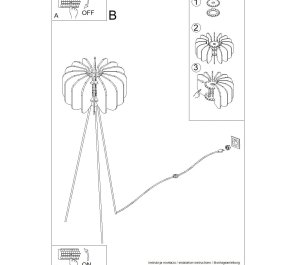 Lampa stojąca podłogowa trójnóg MULA 45 żółta