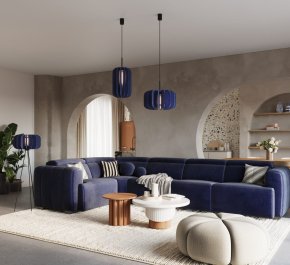 Lampa stojąca podłogowa trójnóg MULA 45 granatowa