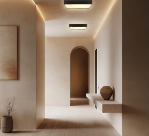 Czarny plafon łazienkowy ledowy IP44 35x35 12W 4000K QUATTRO LED