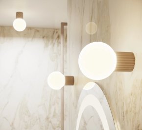 Kinkiet ścienny kaszmirowy IP44 aluminium ryflowane HALO taupe