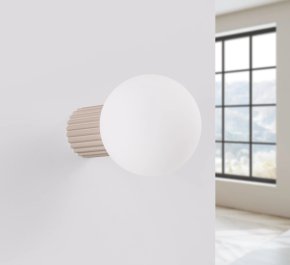 Kinkiet ścienny kaszmirowy IP44 aluminium ryflowane HALO taupe