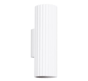 Biały kinkiet nowoczesny tuba ryflowana Karbon 20