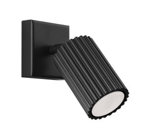 Czarny kinkiet nowoczesny ryflowany spot KARBON