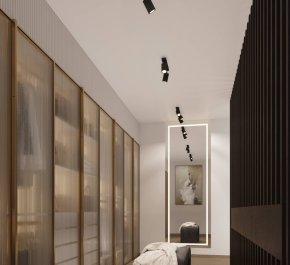 Czarny kinkiet nowoczesny ryflowany spot KARBON