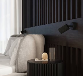 Czarny kinkiet nowoczesny ryflowany spot KARBON