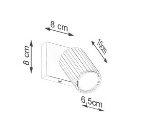 Czarny kinkiet nowoczesny ryflowany spot KARBON