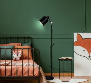 Czarna lampa stojąca podłogowa ZANA